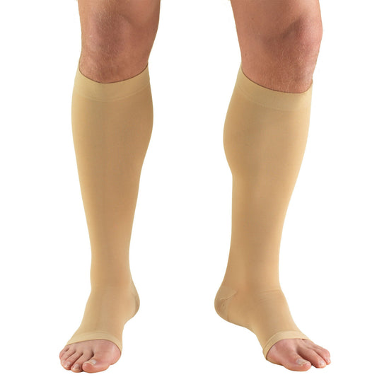Truform Compression Stocking Knee High Beige Open Toe