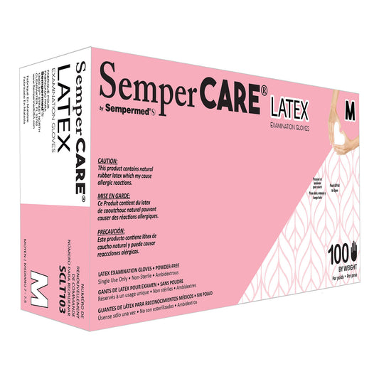 SemperCare® Latex Exam Gloves, Ivory
