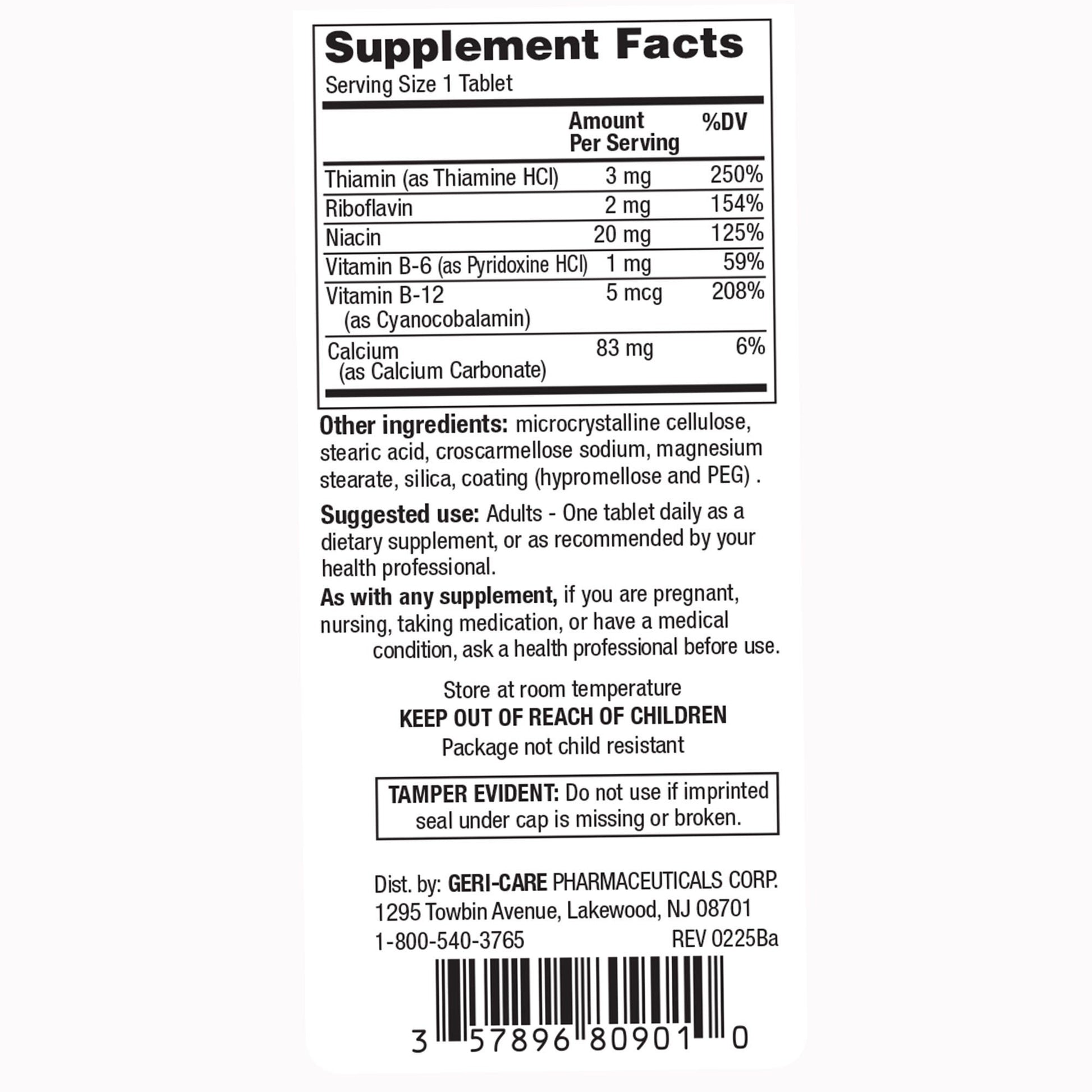 Geri-Care Vitamin Supplement Vitamin B Tablet