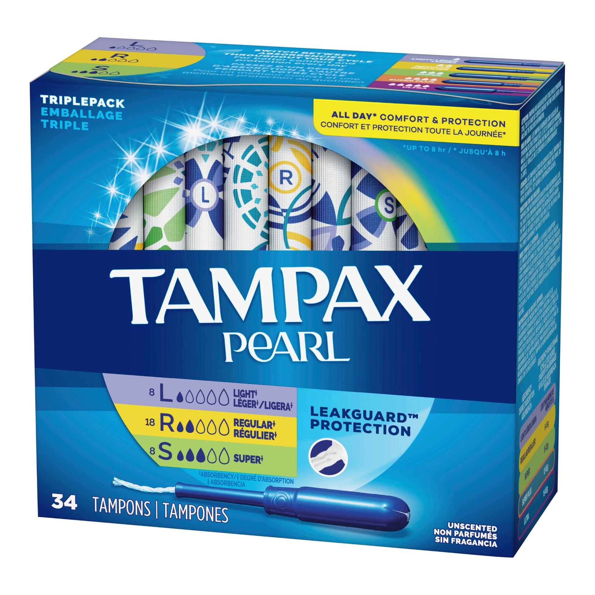 Tampax® Pearl Tampons Light/Regular/Super Absorbency Unscented