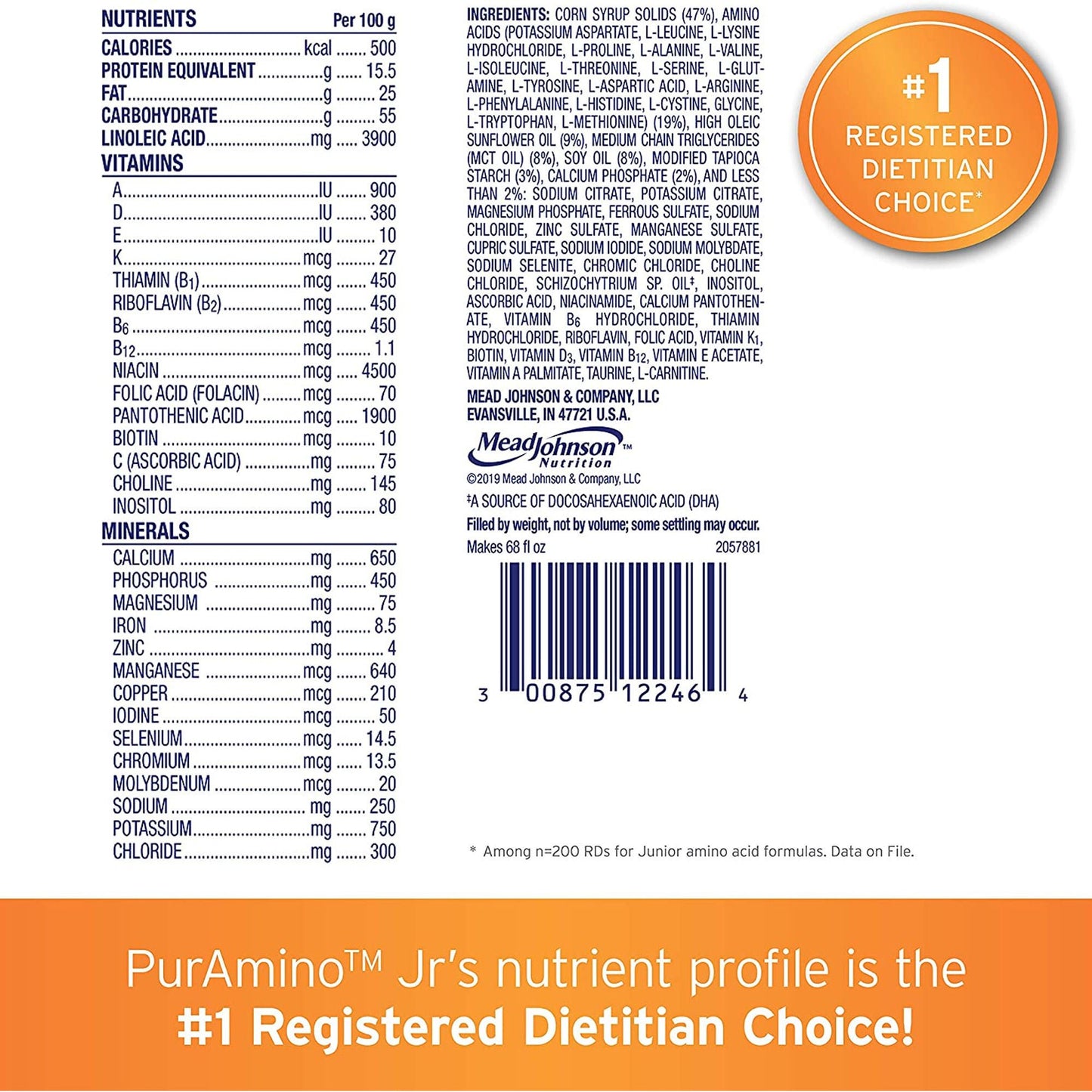 PurAmino™ Jr Pediatric Formula, can