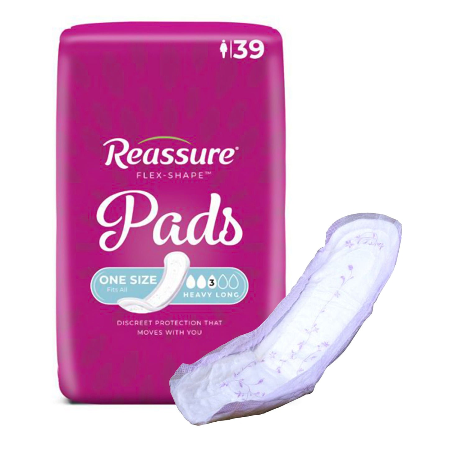 Reassure® Flex-Shape Pad™, Long Pad for Heavy Incontinence