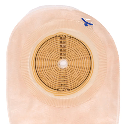 Assura® Flat One-Piece Transparent Colostomy Pouch, Cut to fit Stomas