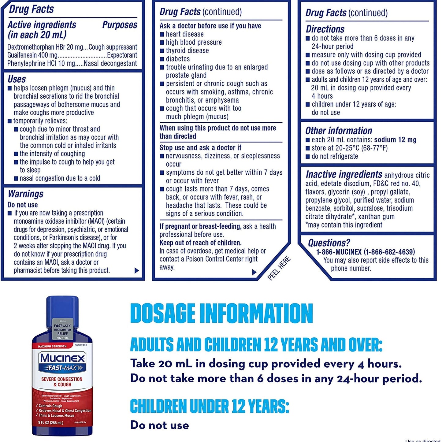 Mucinex® Fast-Max™ Severe Congestion & Cough Liquid Maximum Strength