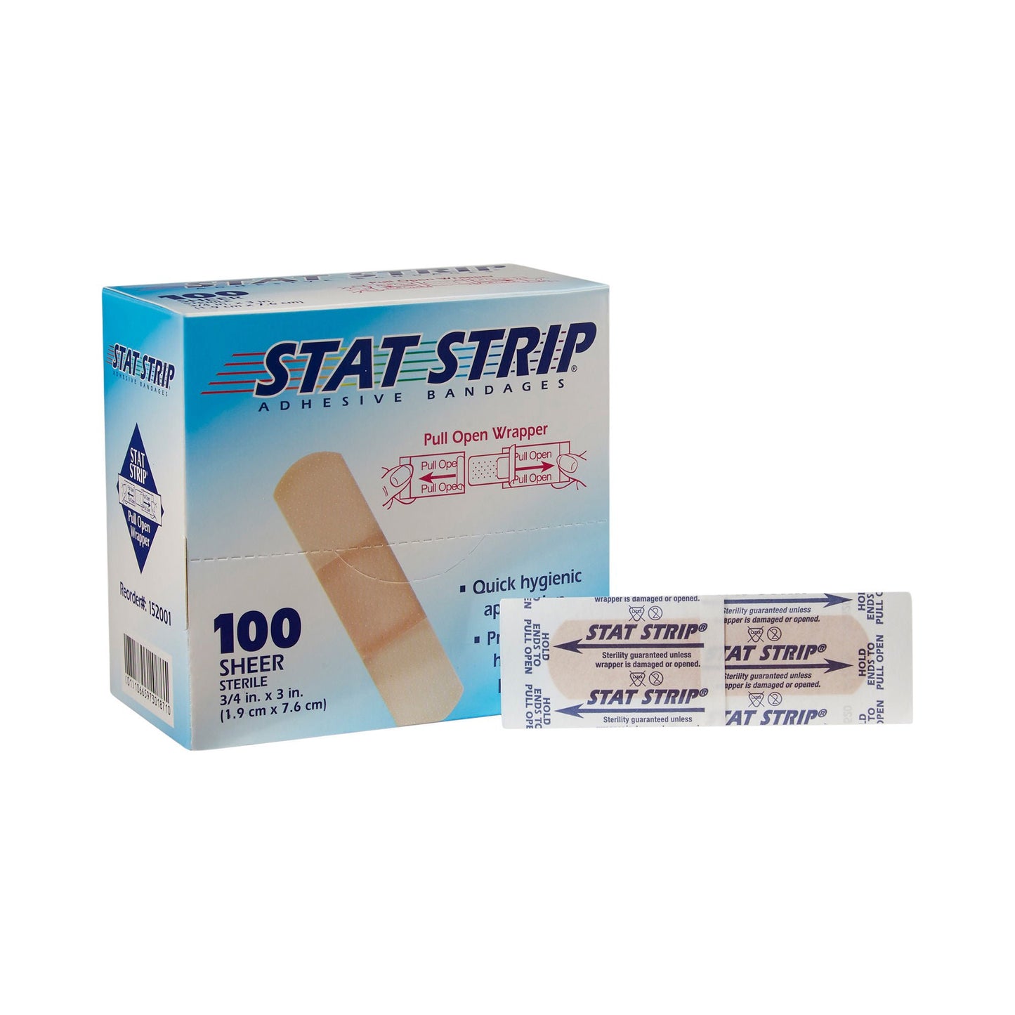 American® White Cross Stat Strip® Tan Adhesive Strip, ¾ x