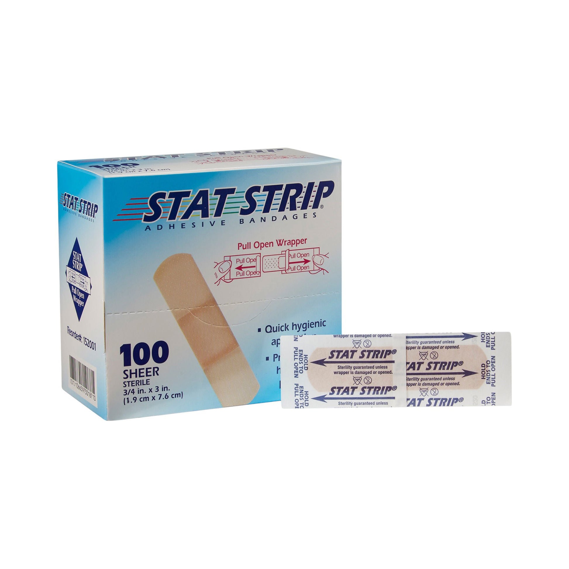 American® White Cross Stat Strip® Tan Adhesive Strip, ¾ x