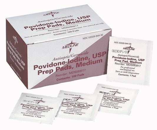 Medline PVP Prep Pad 10% Strength Povidone-Iodine Individual Packet Medium
