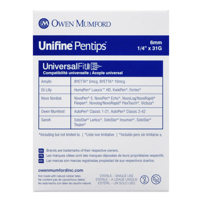 Unifine® Pentips® Standard Insulin Pen Needle, 6-millimeter