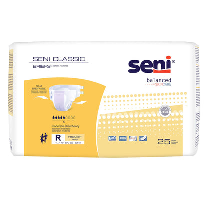 Seni Classic Incontinence Briefs for Men and Women, Moderate Absorbency
