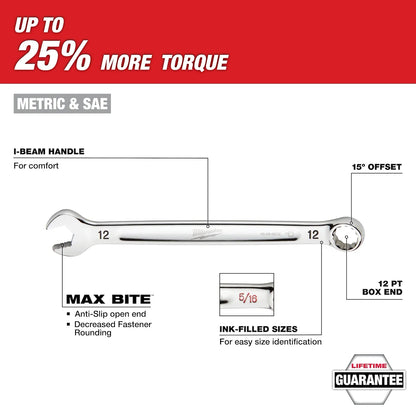 Milwaukee 15pc. SAE Combination Wrench Set with Tray for PACKOUT Drawers 45-96-9418