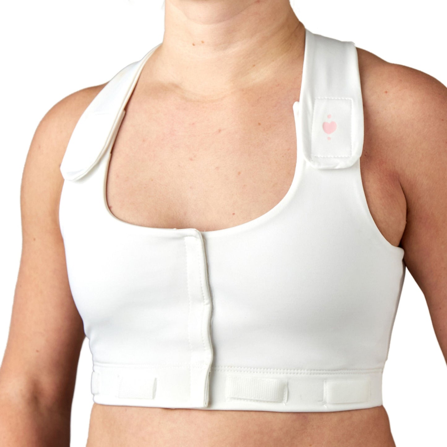 heart&core® Larissa Post-Surgical Bra with Drainage Bulb Holders, White, X-Small
