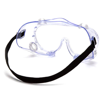 Pyramex Protective Goggles Fit Over Uncoated Clear Tint Polycarbonate Lens Clear Frame Elastic Strap One Size Fits Most