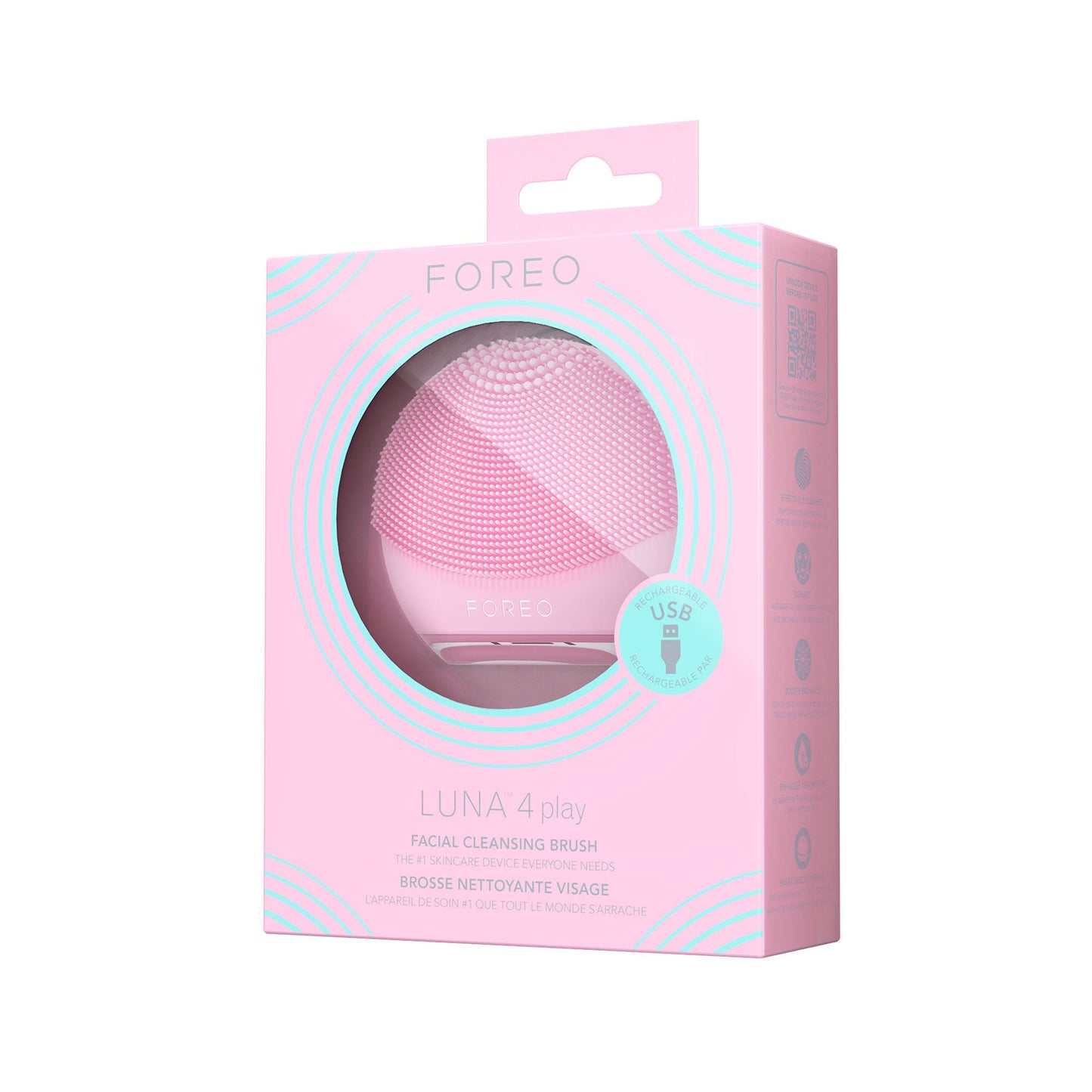 LUNA 4 Play Facial Cleansing Brush Silicone Tickle Me Pink