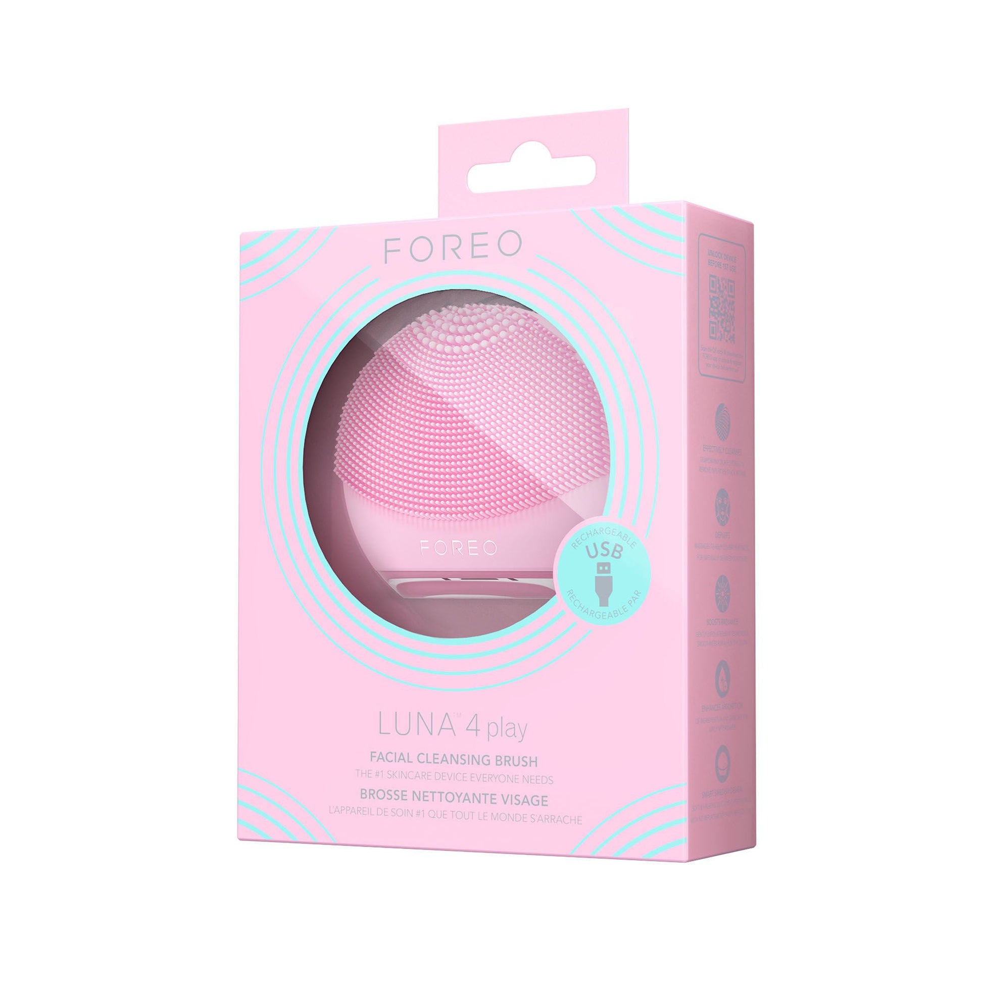 LUNA 4 Play Facial Cleansing Brush Silicone Tickle Me Pink