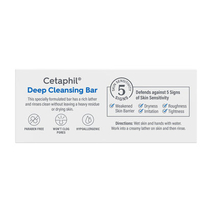 Cetaphil® Deep Cleansing Bar Dry to Normal, Sensitive Skin, Gentle Scent
