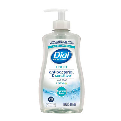 Dial Professional Antibacterial & Sensitive + Aloe Antibacterial Soap Liquid Pump Bottle Unscented