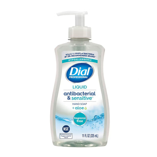 Dial Professional Antibacterial & Sensitive + Aloe Antibacterial Soap Liquid Pump Bottle Unscented