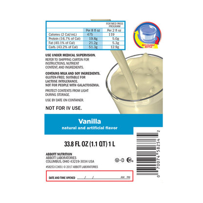 Hi-Cal® Vanilla Oral Supplement, Ideal for Med Pass Program, Bottle