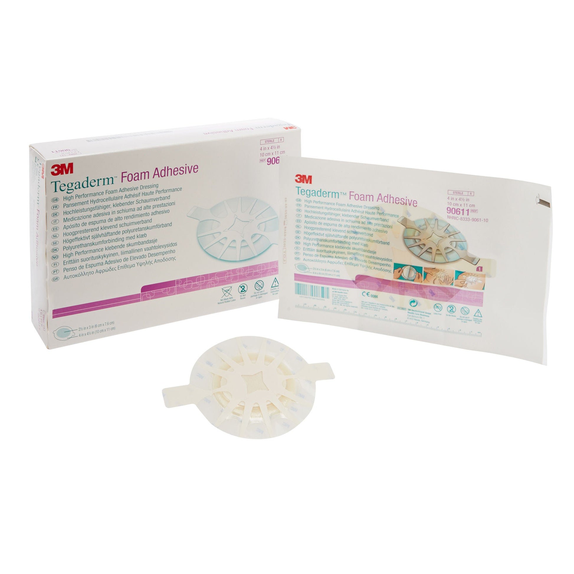 3M™ Tegaderm™ High-Performance Foam Dressing Adhesive, 4 x 4½ Inch