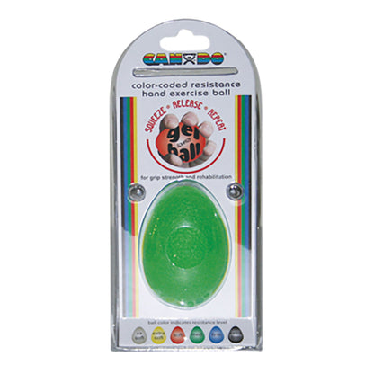 CanDo® Cylindrical Squeeze Ball, Green, Medium Resistance