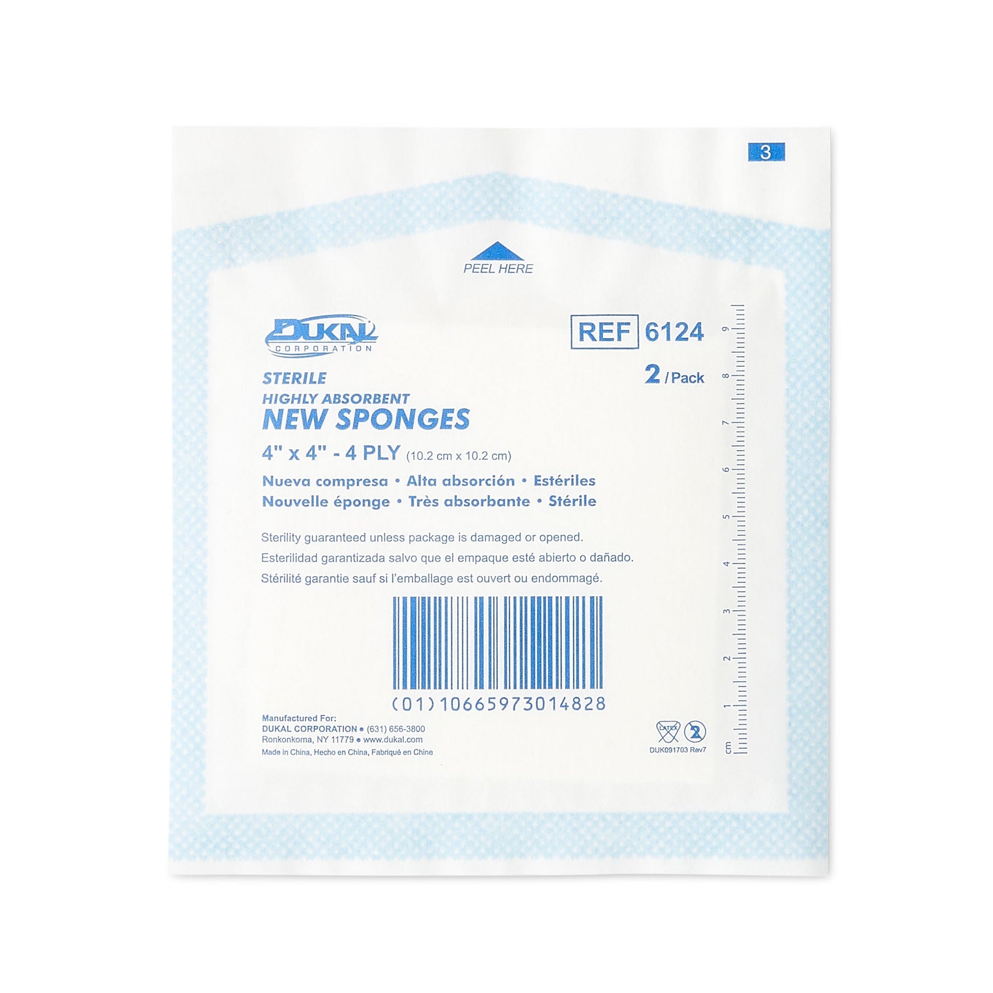 Dukal™ Sterile Nonwoven Sponge, 4-Ply