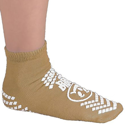 Pillow Paws® Ankle High Double Imprint Terries™ Slipper Socks, Extra Large, Light Brown
