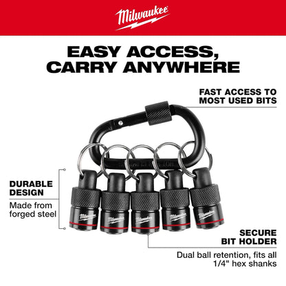 Milwaukee 5PC Bit Holder with Carabiner 48-32-4537