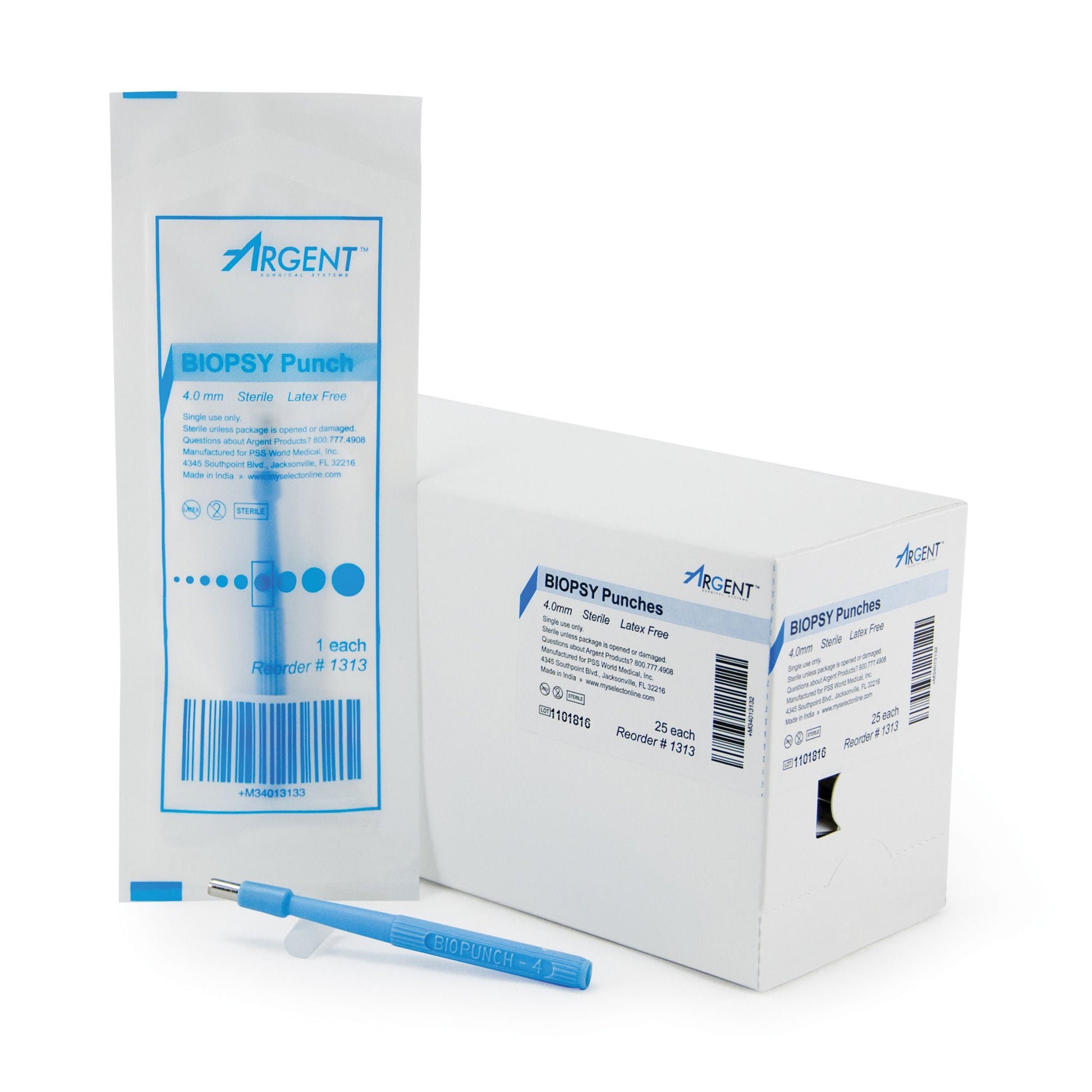 McKesson Argent™ Disposable Biopsy Punches, 4.0 mm – Case of 100