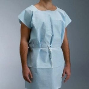 Graham Medical Patient Exam Gown, Medium/Large, Blue