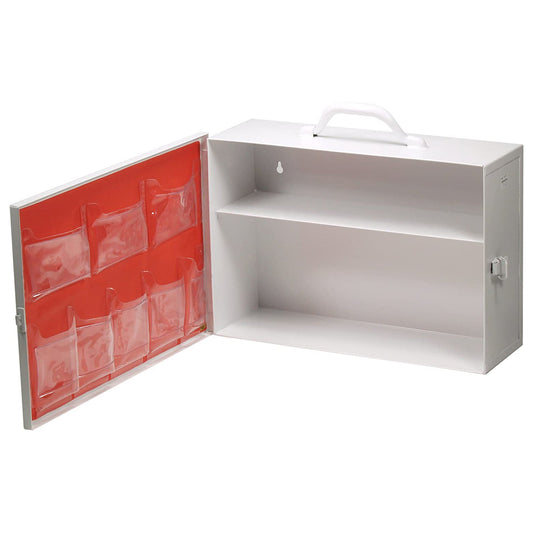 Mobile First Aid Cabinet Mobile Stainless Steel Without Drawers 2 Shelves Two Latch
