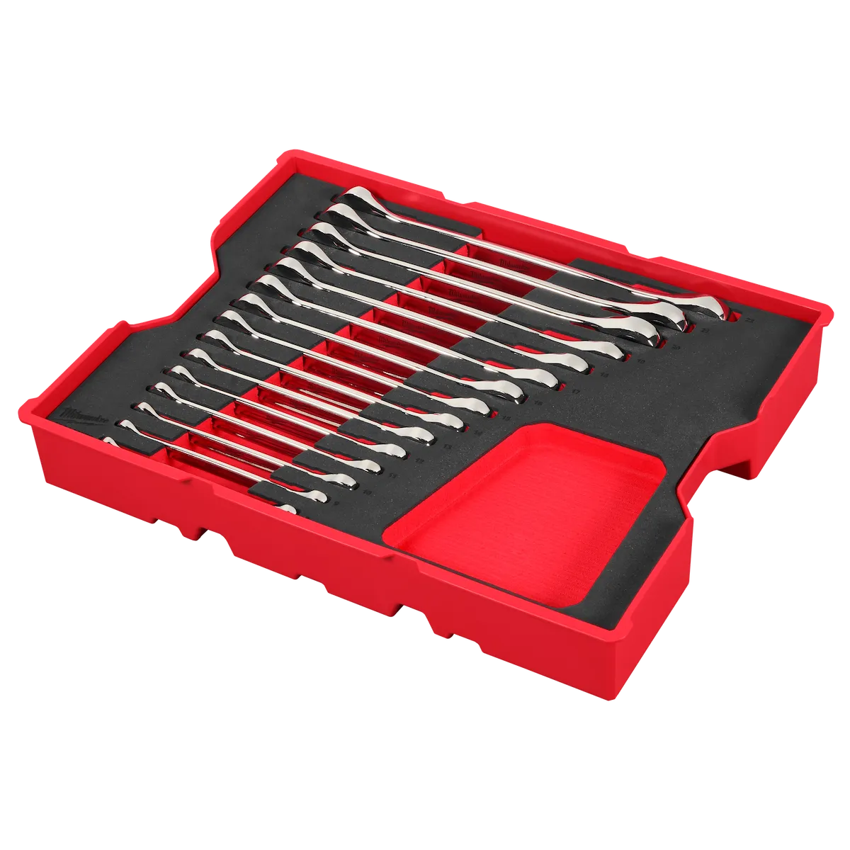 Milwaukee 15pc. Metric Ratcheting Combination Wrench Set with Tray for PACKOUT Drawers 45-96-9313