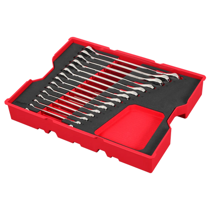 Milwaukee 15pc. Metric Ratcheting Combination Wrench Set with Tray for PACKOUT Drawers 45-96-9313