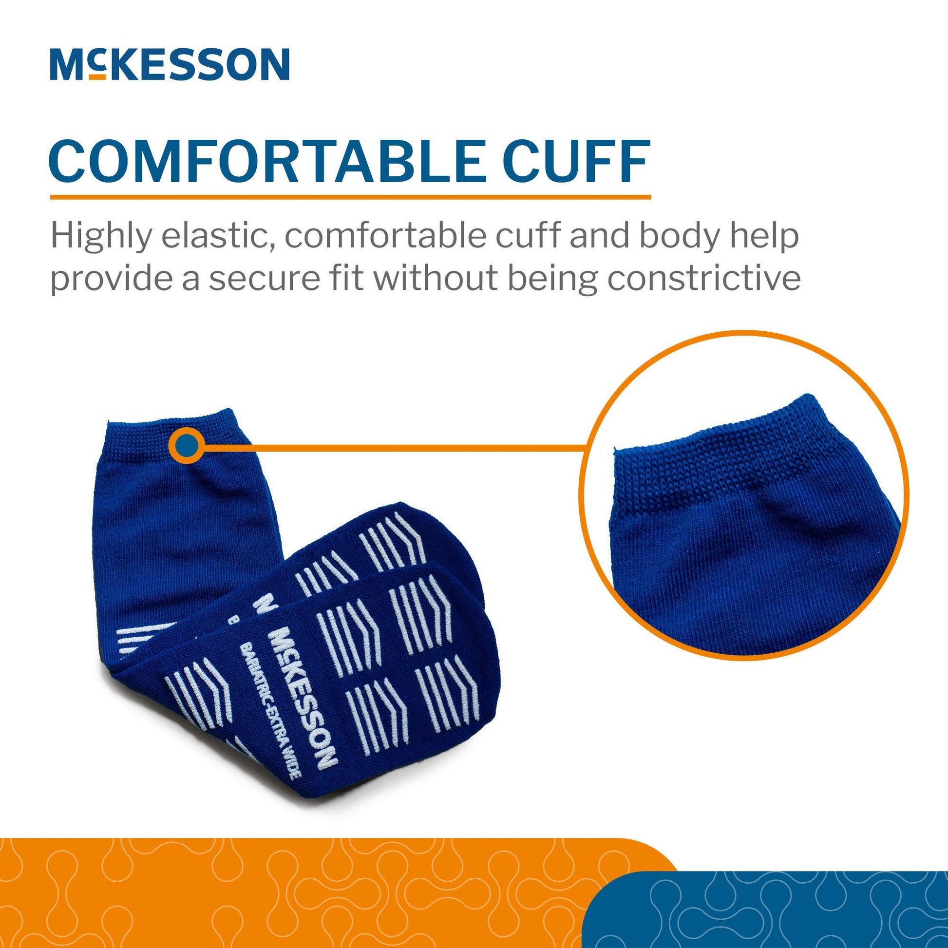 McKesson Slipper Socks, Double Tread, Bariatric, Kingfisher Blue