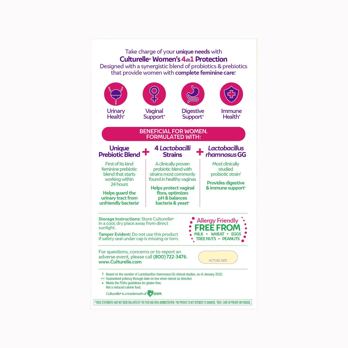 Culturelle® Women's Four-in-One Protection Probiotic Vegetarian Capsules