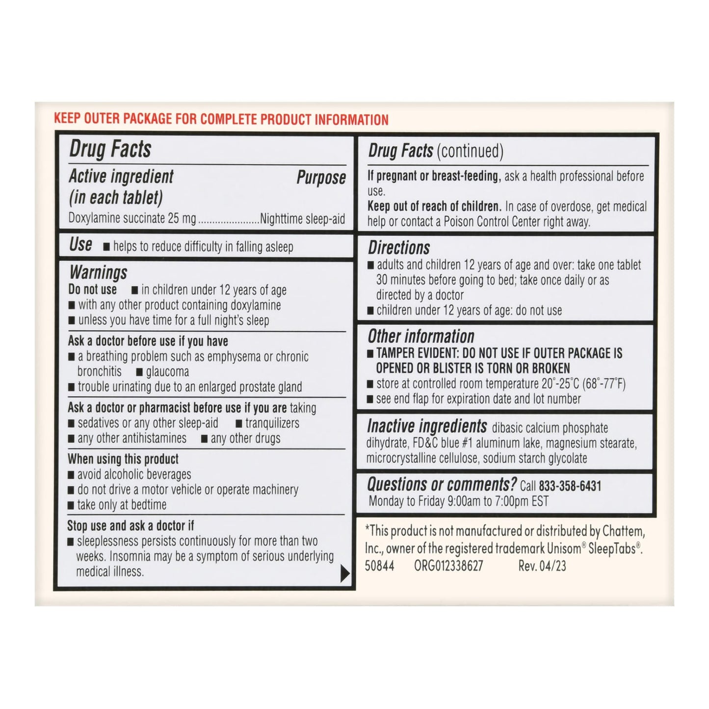 Foster & Thrive™ Sleep Aid Doxylamine Succinate 25 mg Tablets