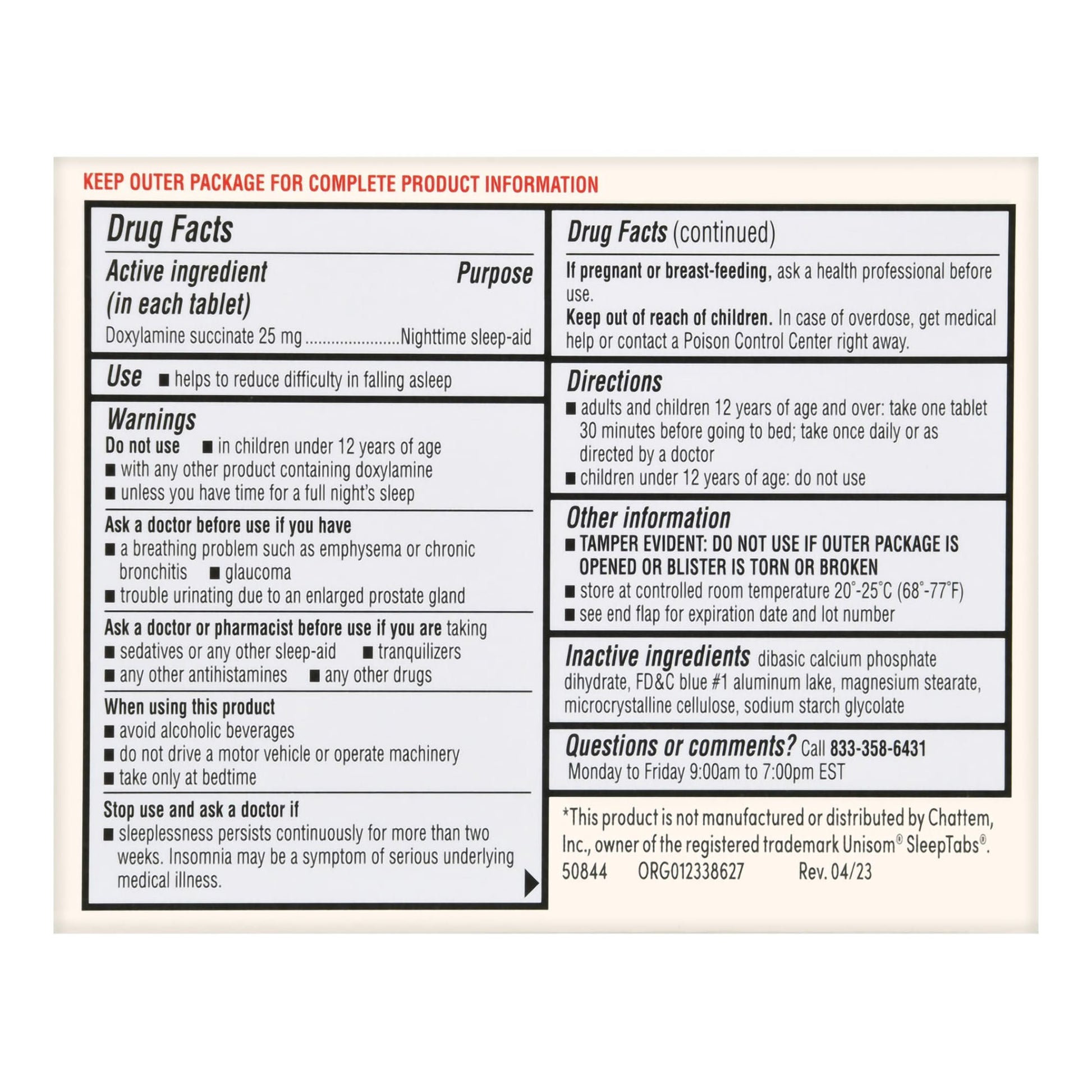 Foster & Thrive™ Sleep Aid Doxylamine Succinate 25 mg Tablets