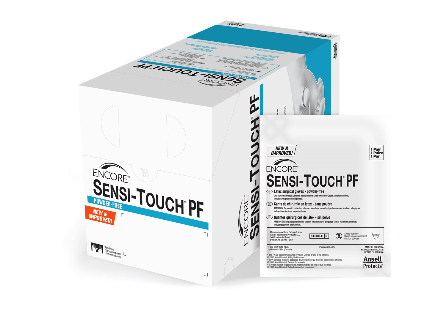 Sterile ENCORE® Sensi-Touch® PF Latex Surgical Gloves, Natural