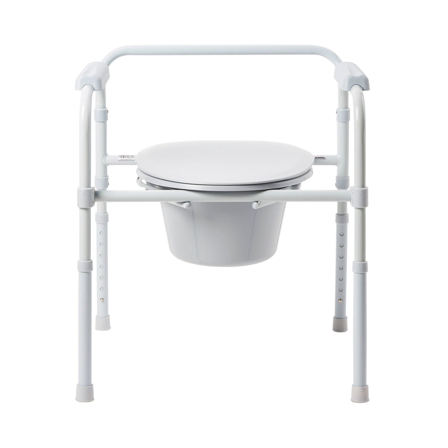 McKesson Folding Fixed Arm Steel Commode Chair, 15½ – 21¾ Inch