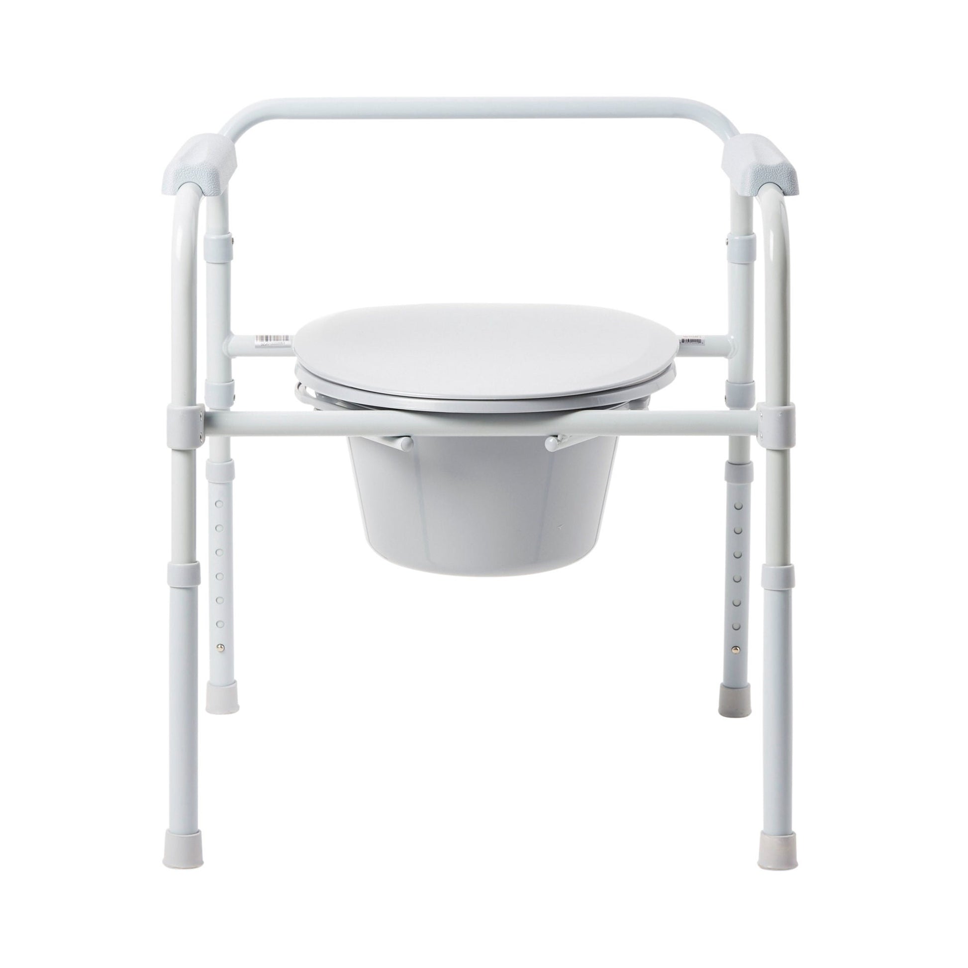 McKesson Folding Fixed Arm Steel Commode Chair, 15½ – 21¾ Inch