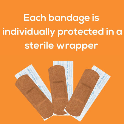Tru-Colour Skin Tone Shade Fabric Bandage Adhesive Strips – Brown