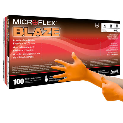 MICROFLEX® Blaze® Nitrile Exam Gloves, Orange - view 3