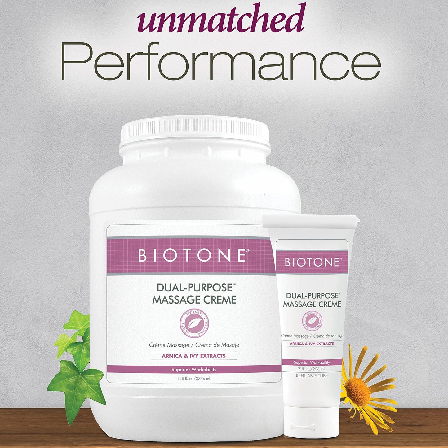 Biotone® Dual-Purpose Massage Crème with Arnica and Ivy Extracts, Jar