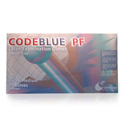 CODEBLUE® PF Latex Exam Gloves, Blue - view 7