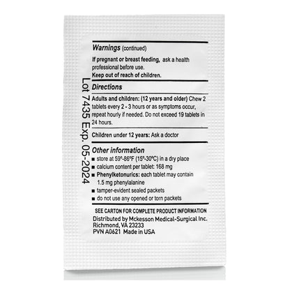 McKesson Calcium Carbonate Antacid Tablets, Mint Flavor