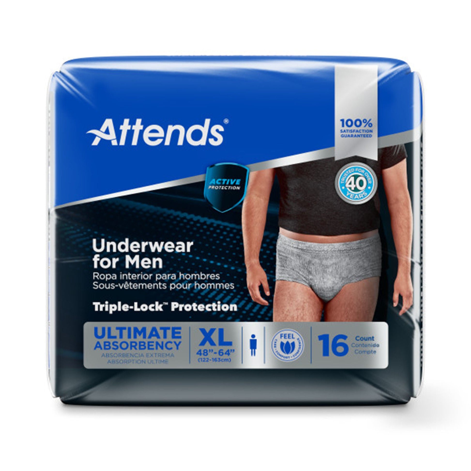 Attends® for Men Absorbent Underwear, Heavy Absorbency