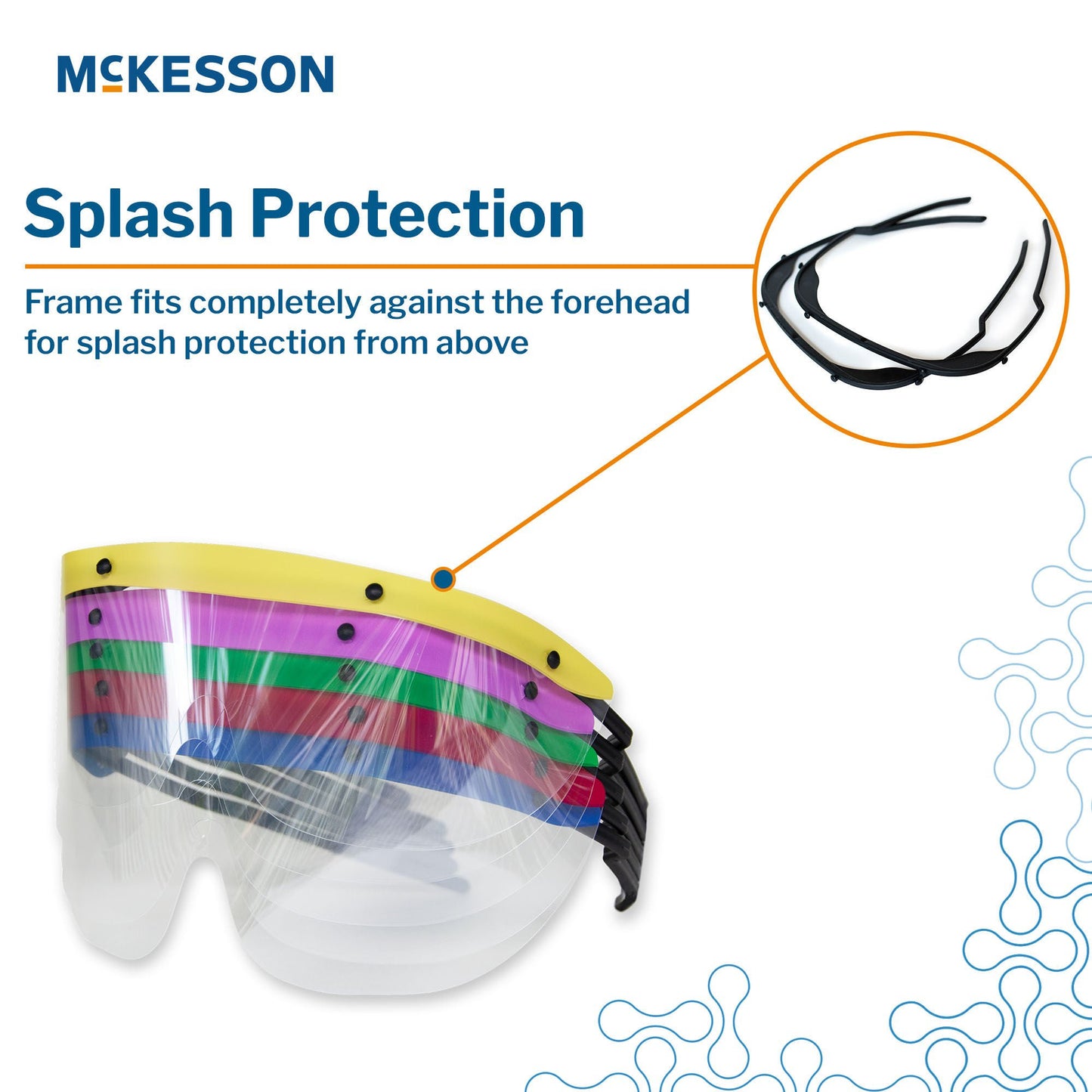 McKesson Eye Shield Pre-Assembled Anti-fog / Anti-glare / Anti-static Coating Clear Tint Plastic Film Lens Black Frame Over Ear One Size Fits Most