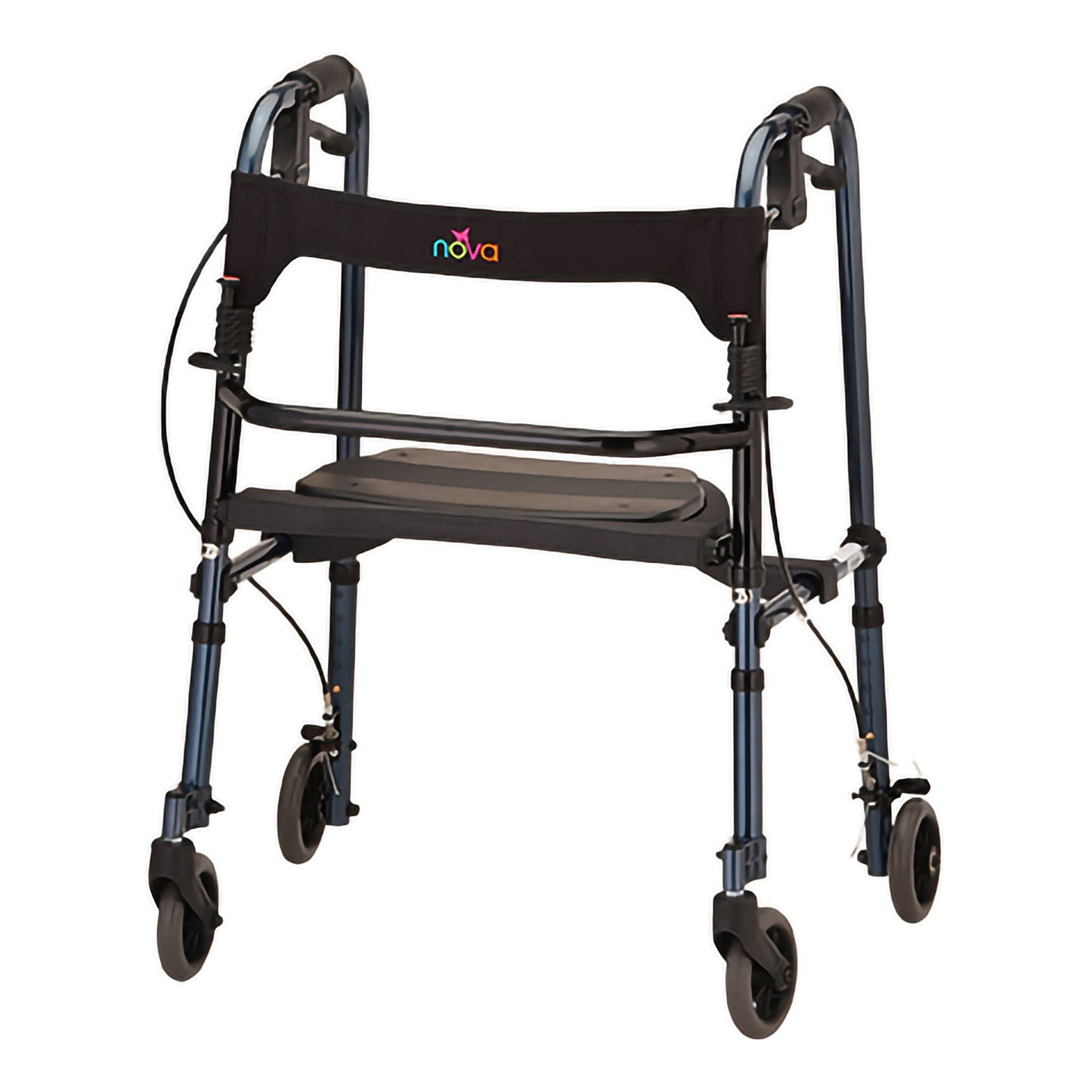 Cruiser De-Light 4 Wheel Rollator Blue Adjustable Height / Folding Aluminum Frame