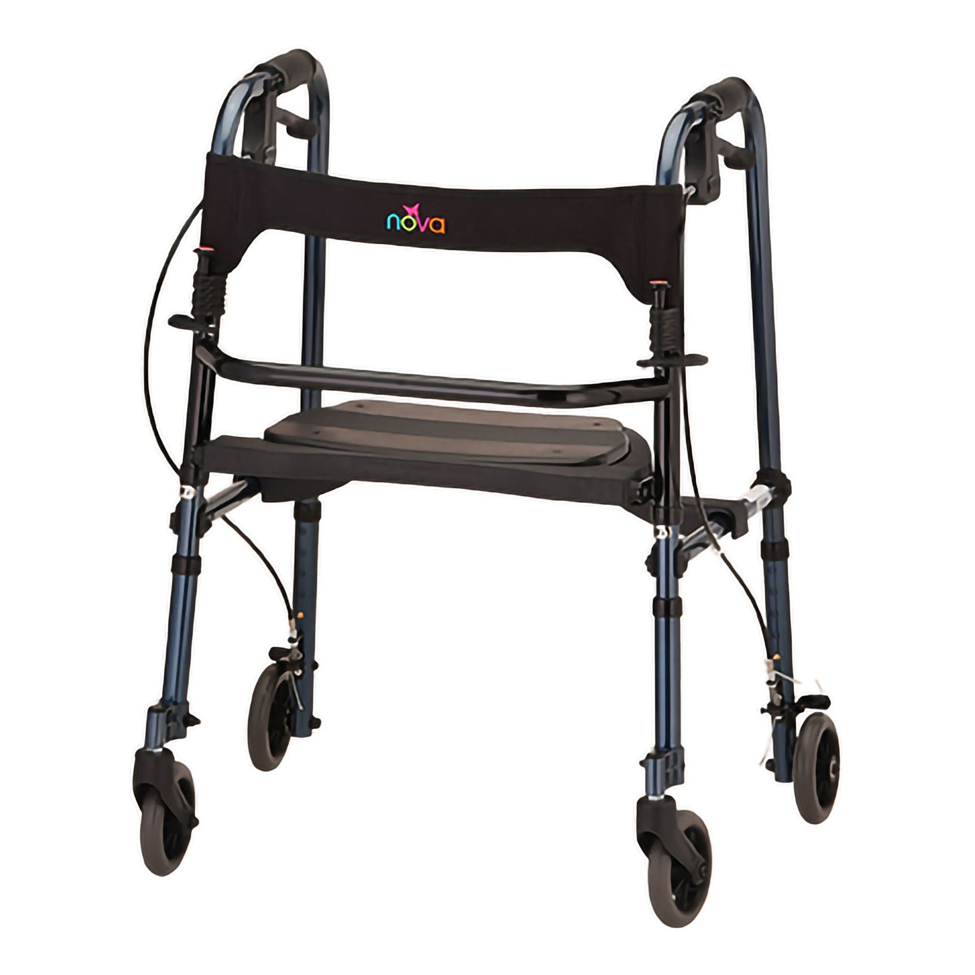 Cruiser De-Light 4 Wheel Rollator Blue Adjustable Height / Folding Aluminum Frame