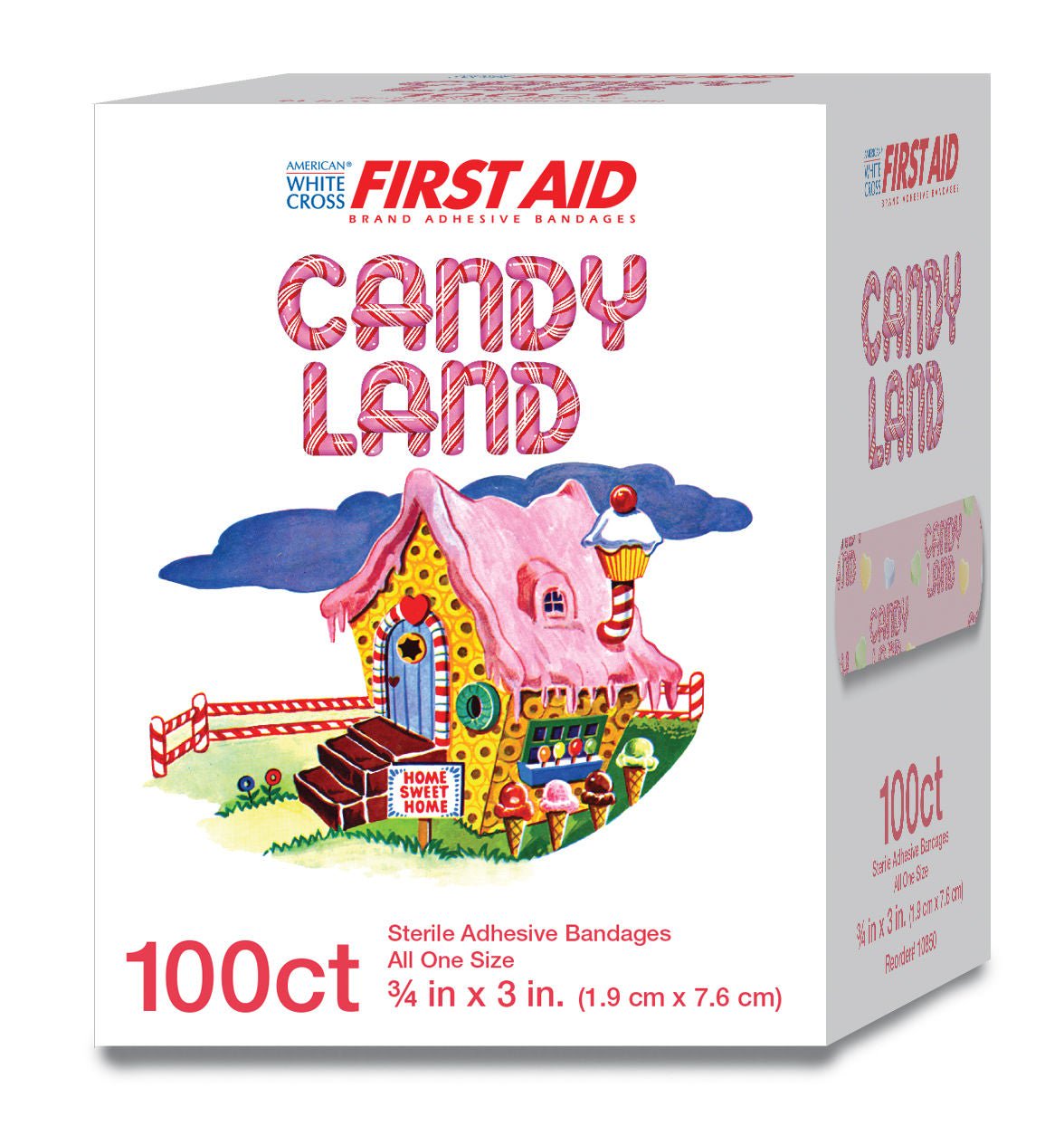 American® White Cross Stat Strip® Candy Land Adhesive Strip, ¾ x