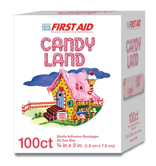 American® White Cross Stat Strip® Candy Land Adhesive Strip, ¾ x